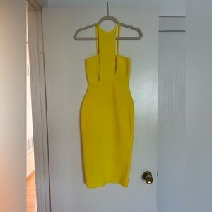 XS Yellow Sleeveless Cocktail Dress